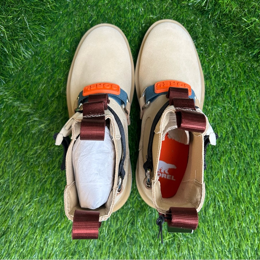 Sorel Tan Ankle Boots with Black and Red Details - Picture 5 of 8